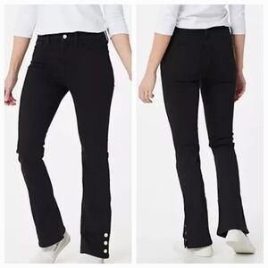 Jen7 Slim Bootcut Jeans Gold Button Hardware